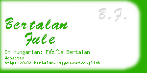 bertalan fule business card